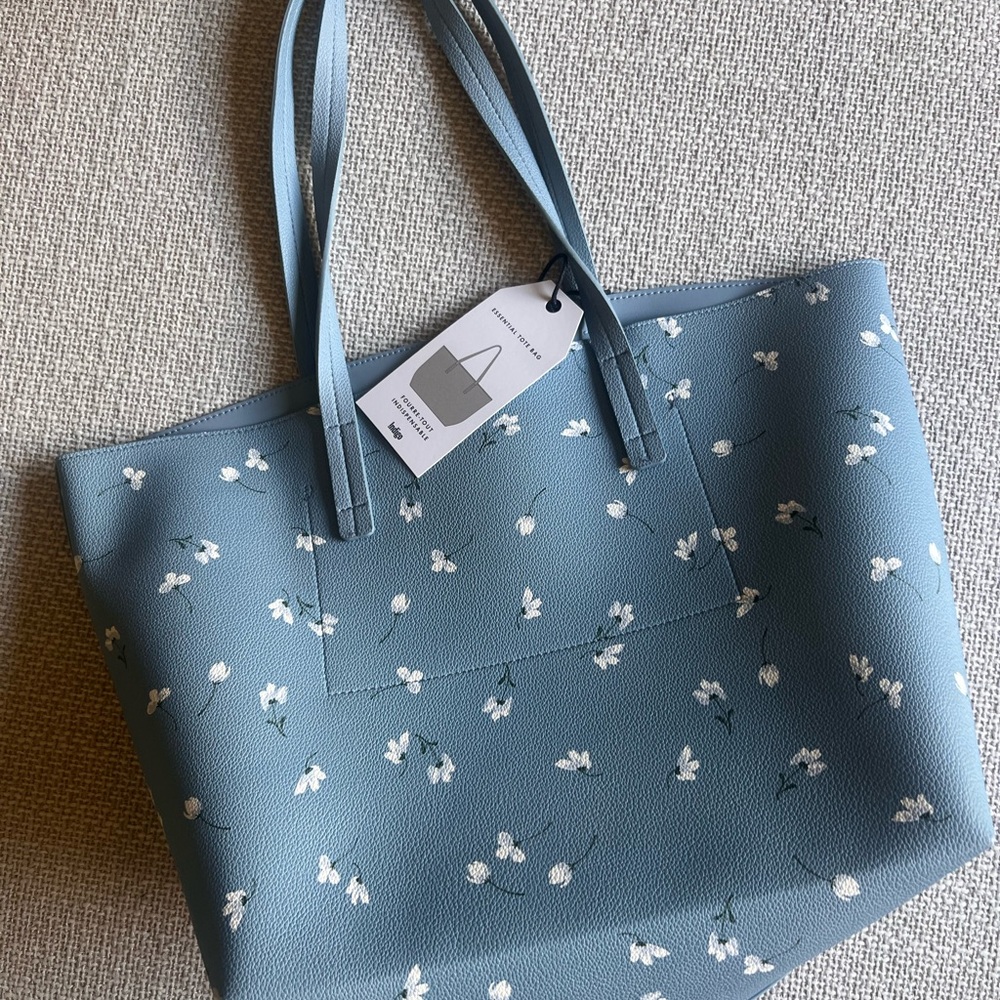 Indigo Blue Floral Tote Bag - NWT